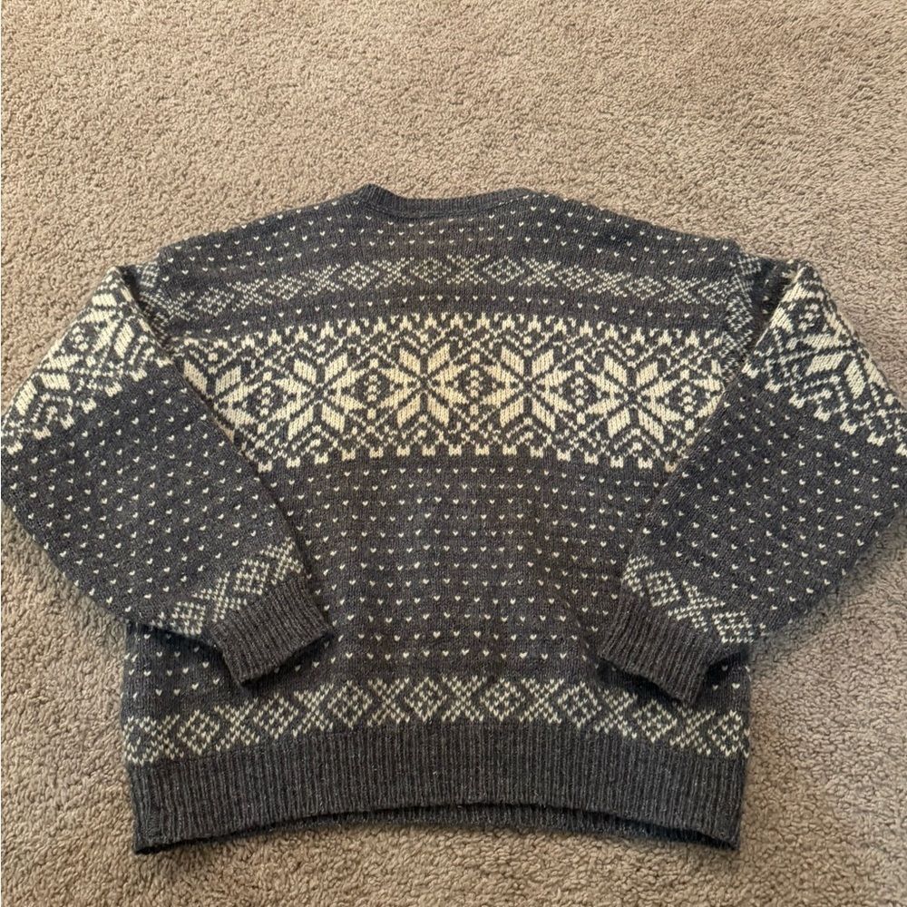 Vintage Women’s Eddie Bauer Wool Knit Sweater | Medium | Grey & Cream - Picture 4 of 8